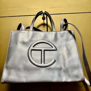 EUC….Telfar Metallic Gray Tote Bag